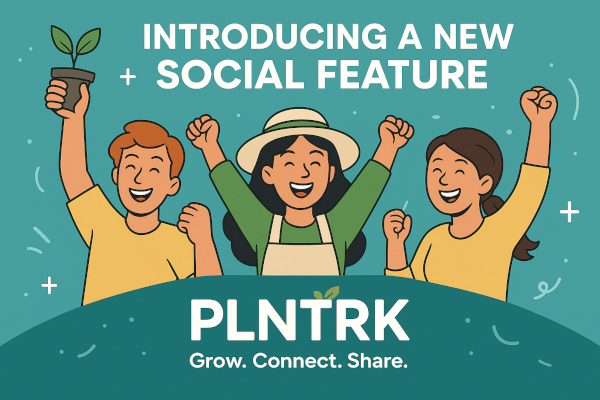Illustration of PLNTRK social grow journal features