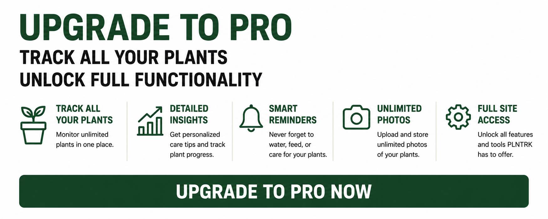 Upgrade to PLNTRK Pro!